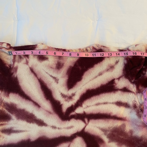 NWOT Generation Love Tyrell Tie Dye Burgundy/Cream Sweater w/ puff sleeve - SZ L - Picture 13 of 16